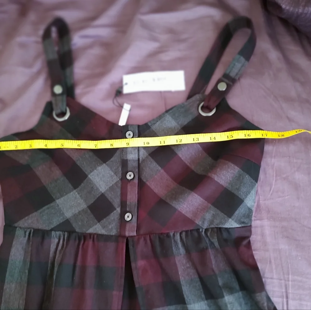 NWT BCBG plaid babydoll open dress - Picture 8 of 11
